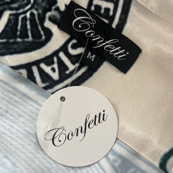 CONFETTI BENJAMIN Satin Silk Shirt. 1 of 1. - Picture 3 of 3